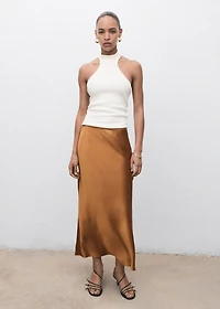 Midi satin skirt
