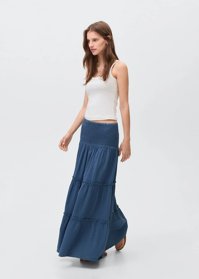 Ruffled long skirt