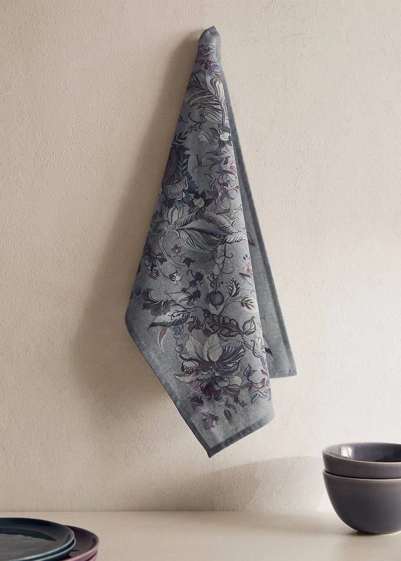 Cotton-linen printed dish cloth