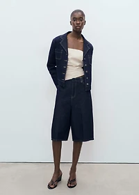 Mid-rise denim bermuda jorts