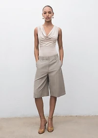 Bodysuit with draped neckline