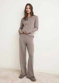 Two-piece openwork cotton pajamas