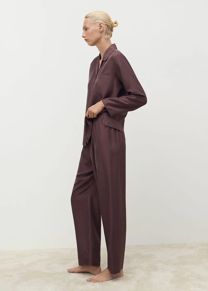 Long silk pants