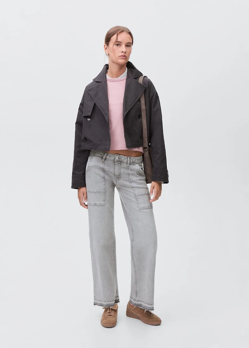 Studded culotte jeans