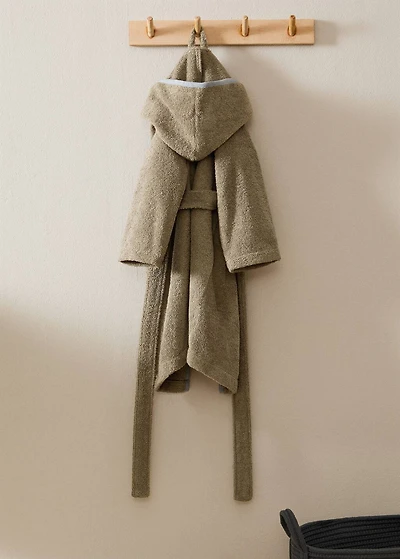 Children's cotton bathrobe with contrasting trim