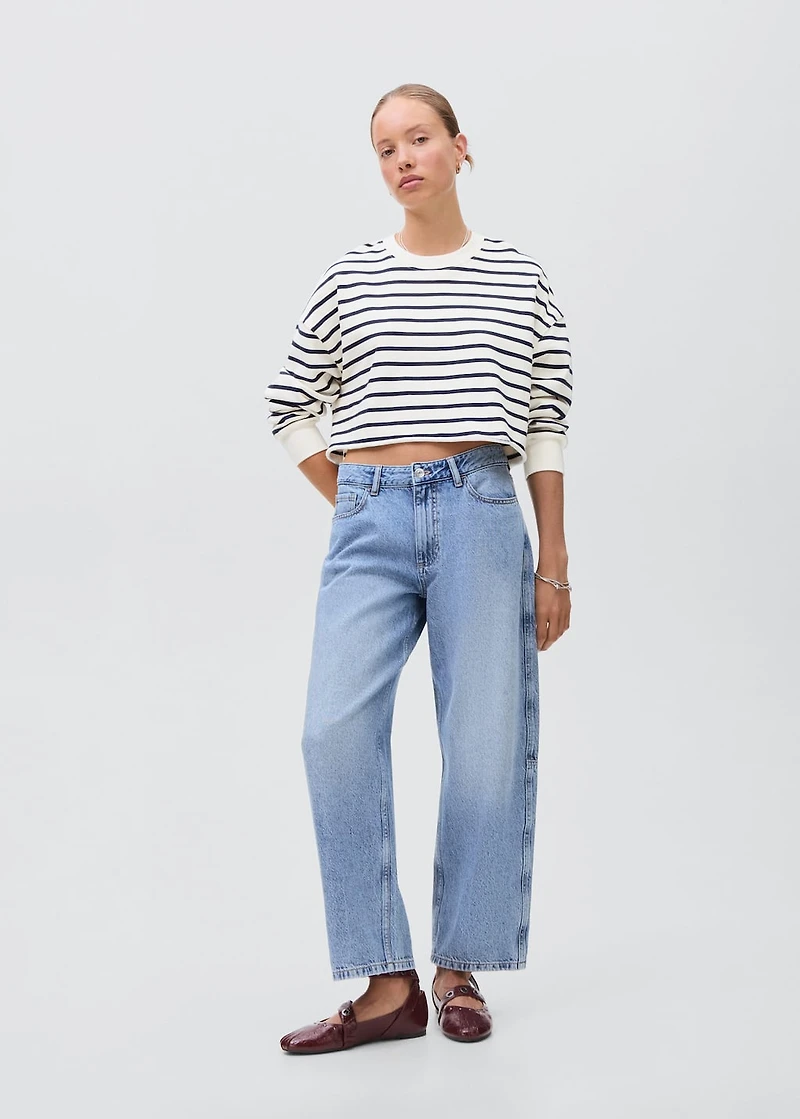 Contrast striped sweatshirt