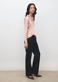 Satin blouse with draped neck