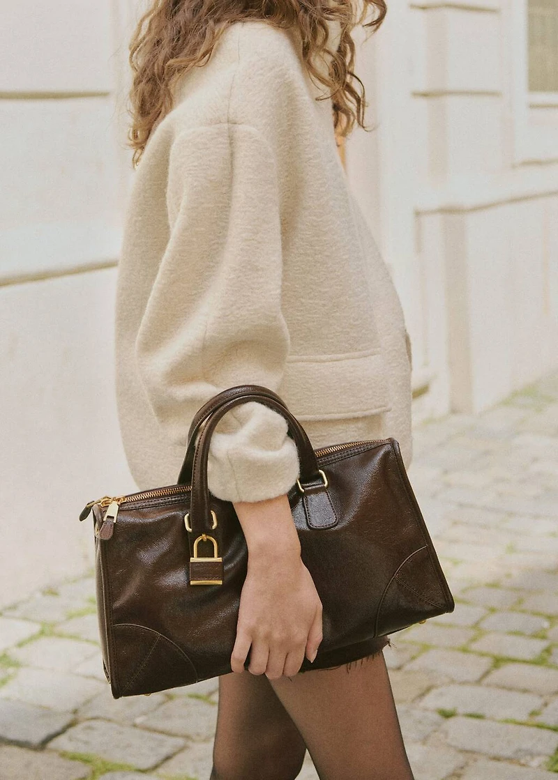 Bouclé jacket with high neck