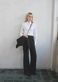 Pinstripe suit trousers