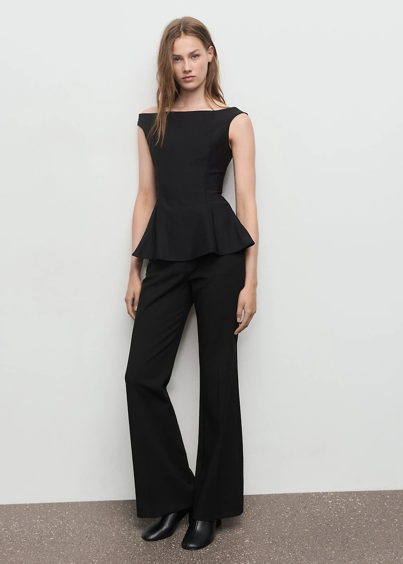 Strapless peplum top