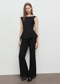 Strapless peplum top