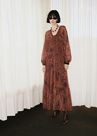 Paisley-print oversized dress