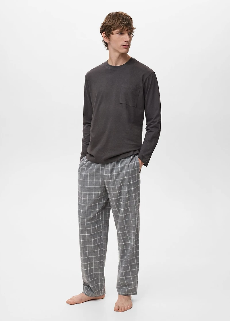 Check cotton pyjama pack