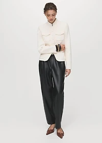 Leather-effect elastic waist pants