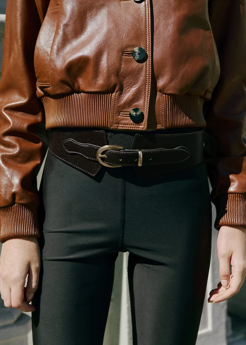 Leather obi belt