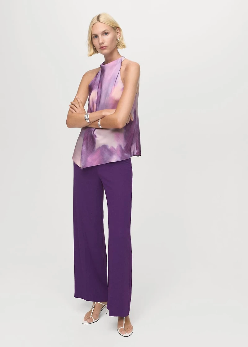 High-waist straight pants