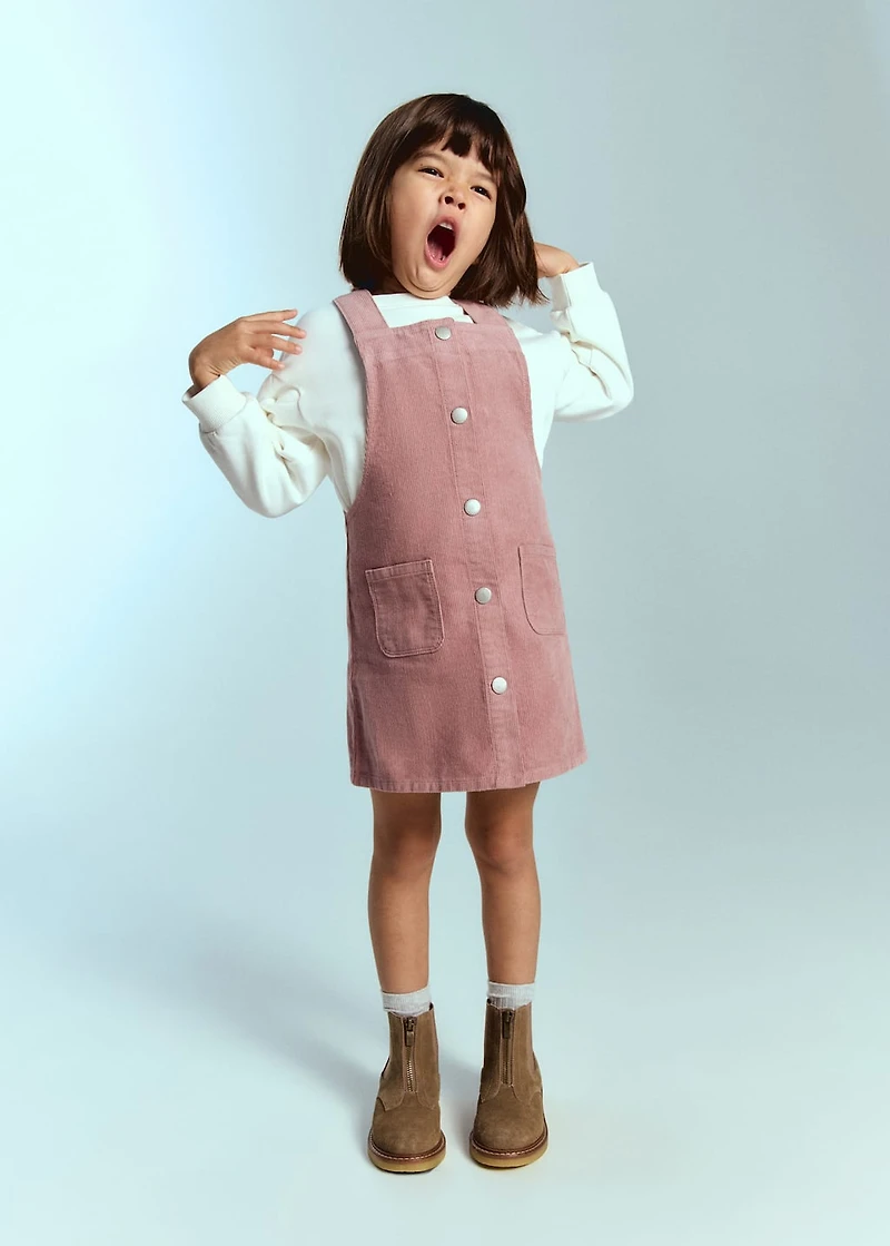 Corduroy pinafore with pockets