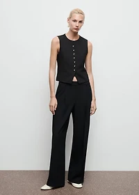 Pleated wide leg trousers