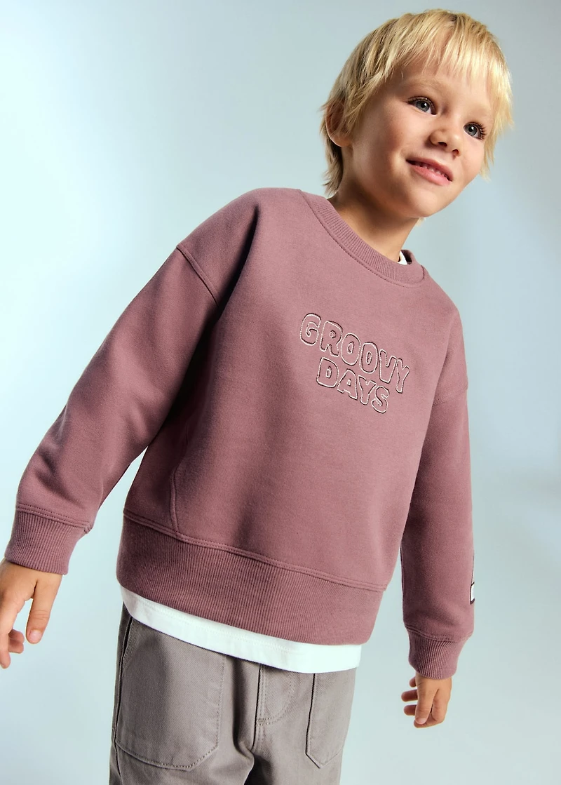 Embroidered cotton sweatshirt