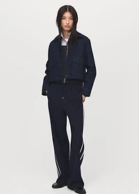 Contrast stripe straight pants