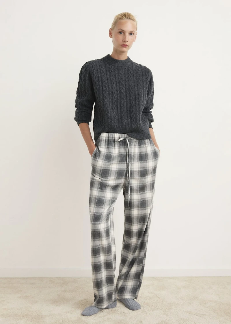 Checked flannel trousers