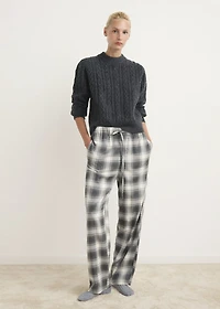 Checked flannel trousers