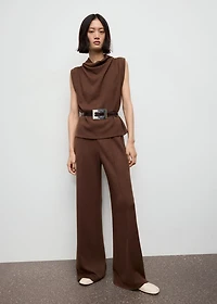 Draped neck top