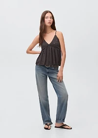 Sequin embroidery top