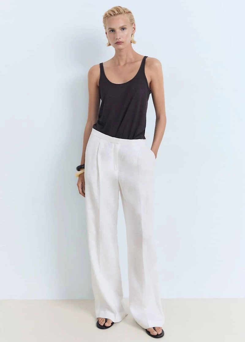 Strappy linen top