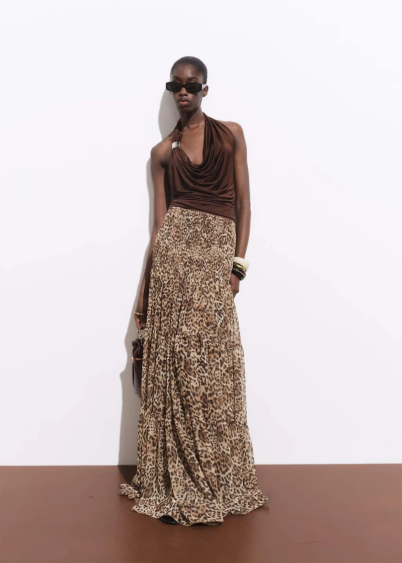 Draped top with metallic detail