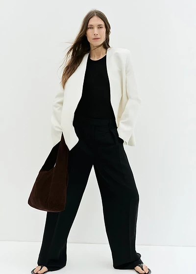 Suede shoulder bag