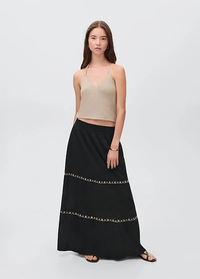 Embroidered long skirt