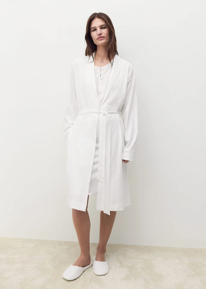 Cotton gown with embroidery detail