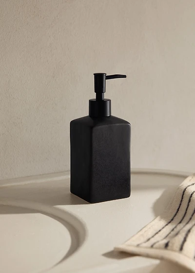 Matte-finish stoneware dispenser