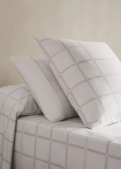 Percale cotton pillowcase with a plaid print 45x110 cm