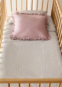Percale cotton fine-striped duvet cover for crib
