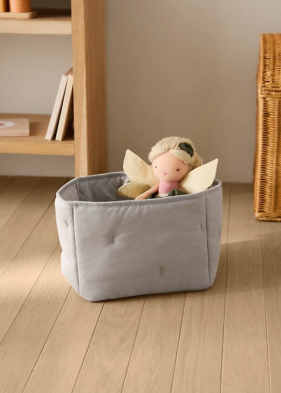 Medium quilted cotton basket
