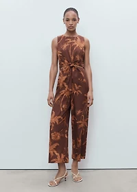Lyocell jumpsuit with cut-out and knot detail