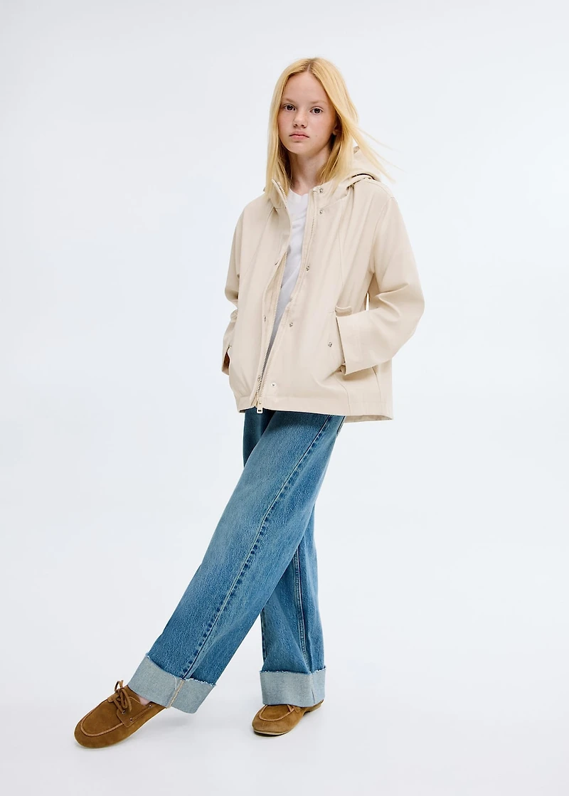 Raincoat hooded jacket