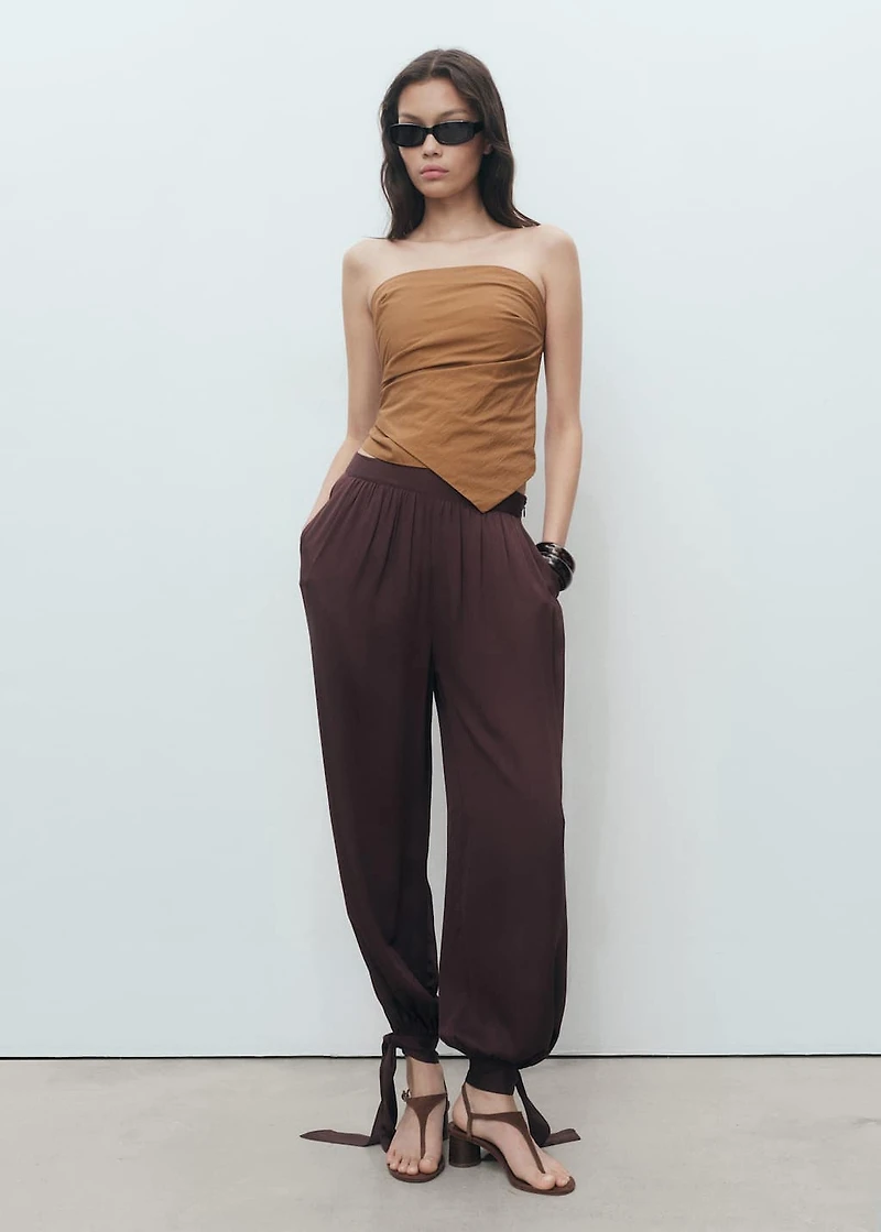 Asymmetrical strapless top