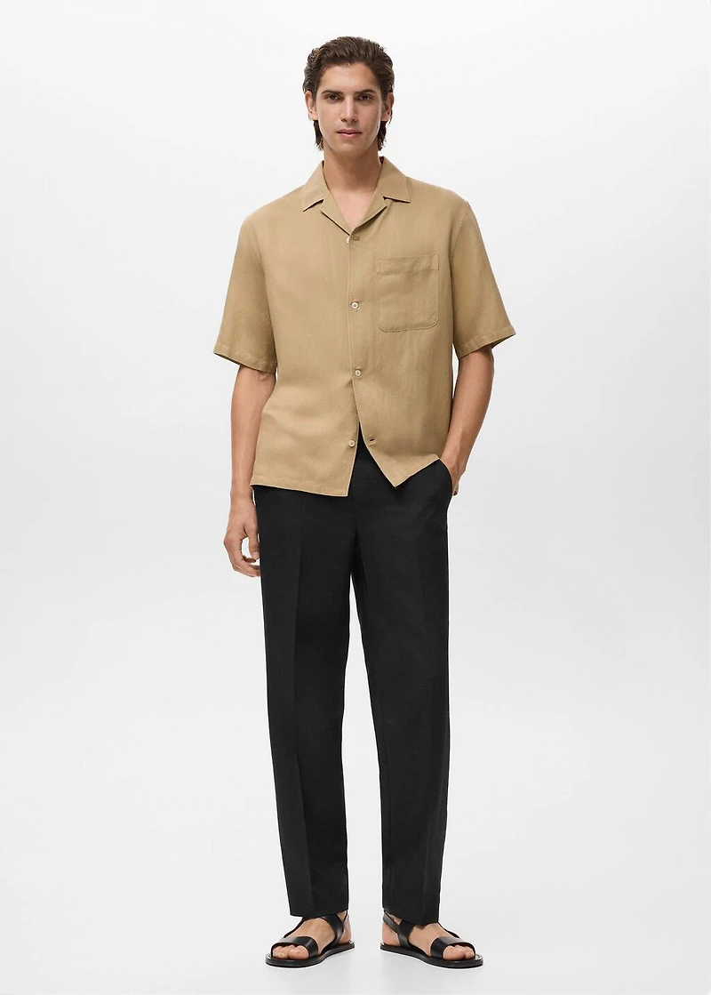 Straight-leg pants a linen and lyocell blend