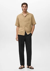 Straight-leg pants a linen and lyocell blend