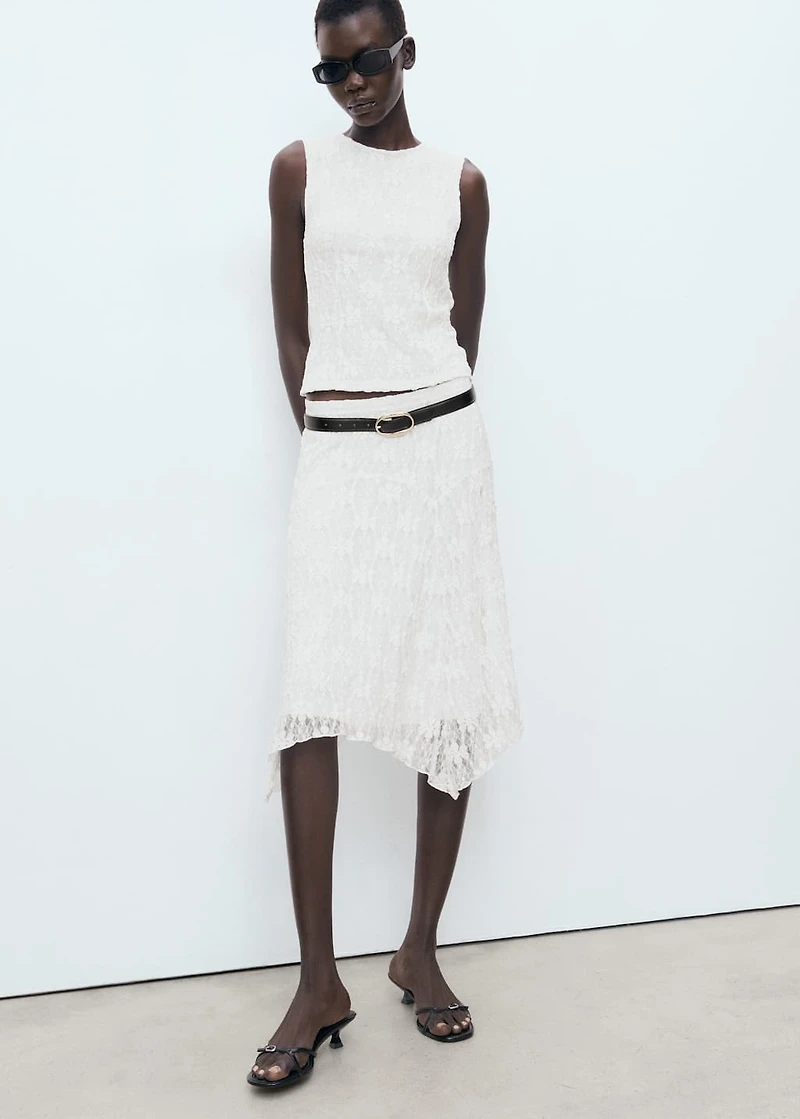 Lace midi skirt