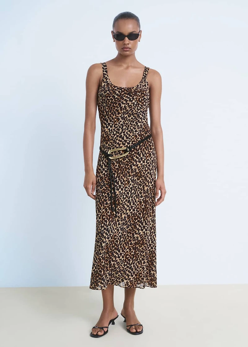 Leopard midi dress