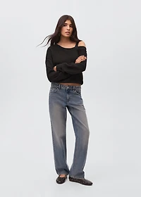 Knitted sweater with cut-out