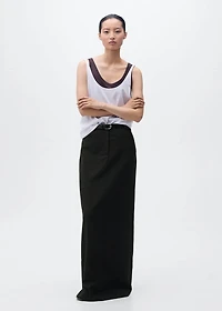 Long pencil skirt with opening