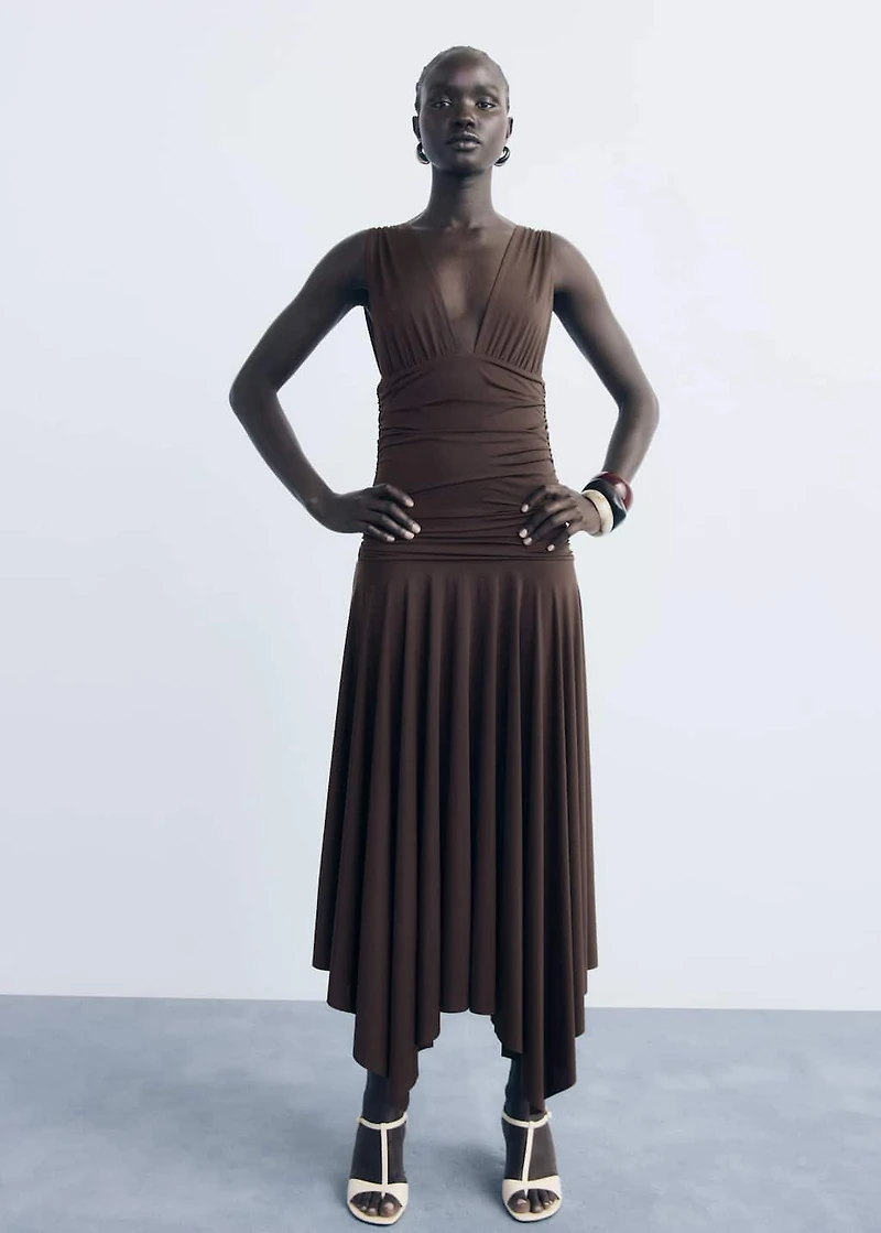 Long dress with contrasting design