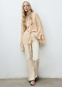 Mid-rise flared jeans