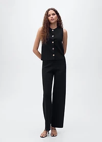 Knitted pants with elastic waistband