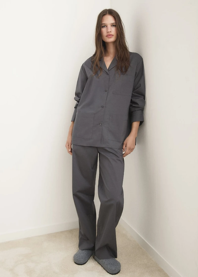Poplin pajama bottoms